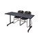 Kobe Rectangle Mobile table, 72" W, 29" H, Laminate Top, Gray MKTRCC7224GY44BK - alternate 1